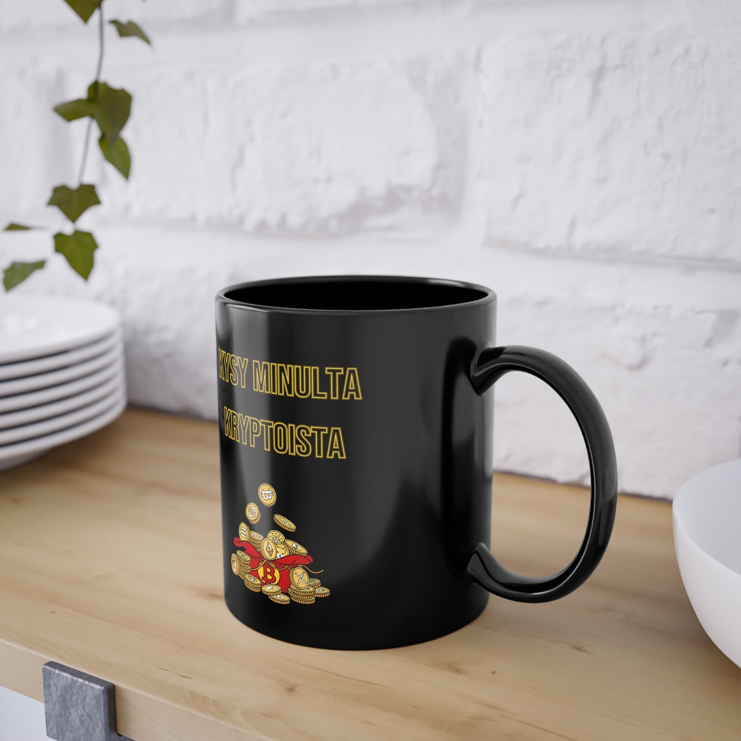 Kysy minulta kryptoista kahvimuki