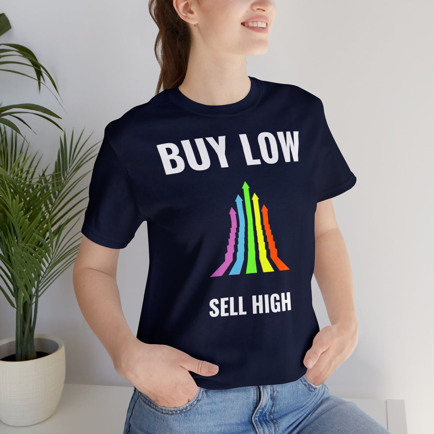 Buy low sell high t-paita