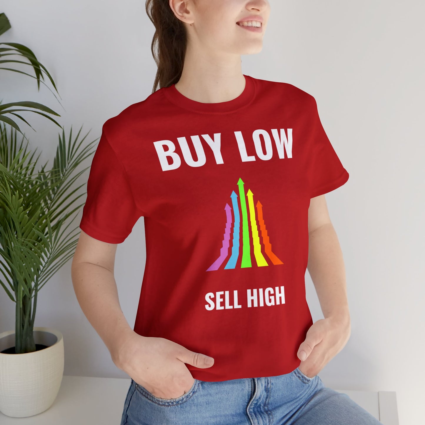 Buy low sell high t-paita