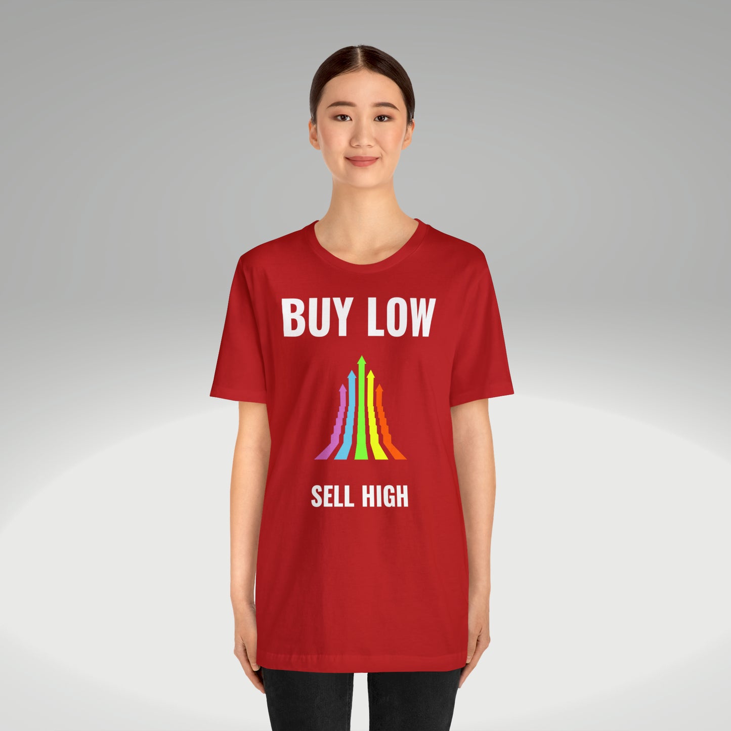 Buy low sell high t-paita