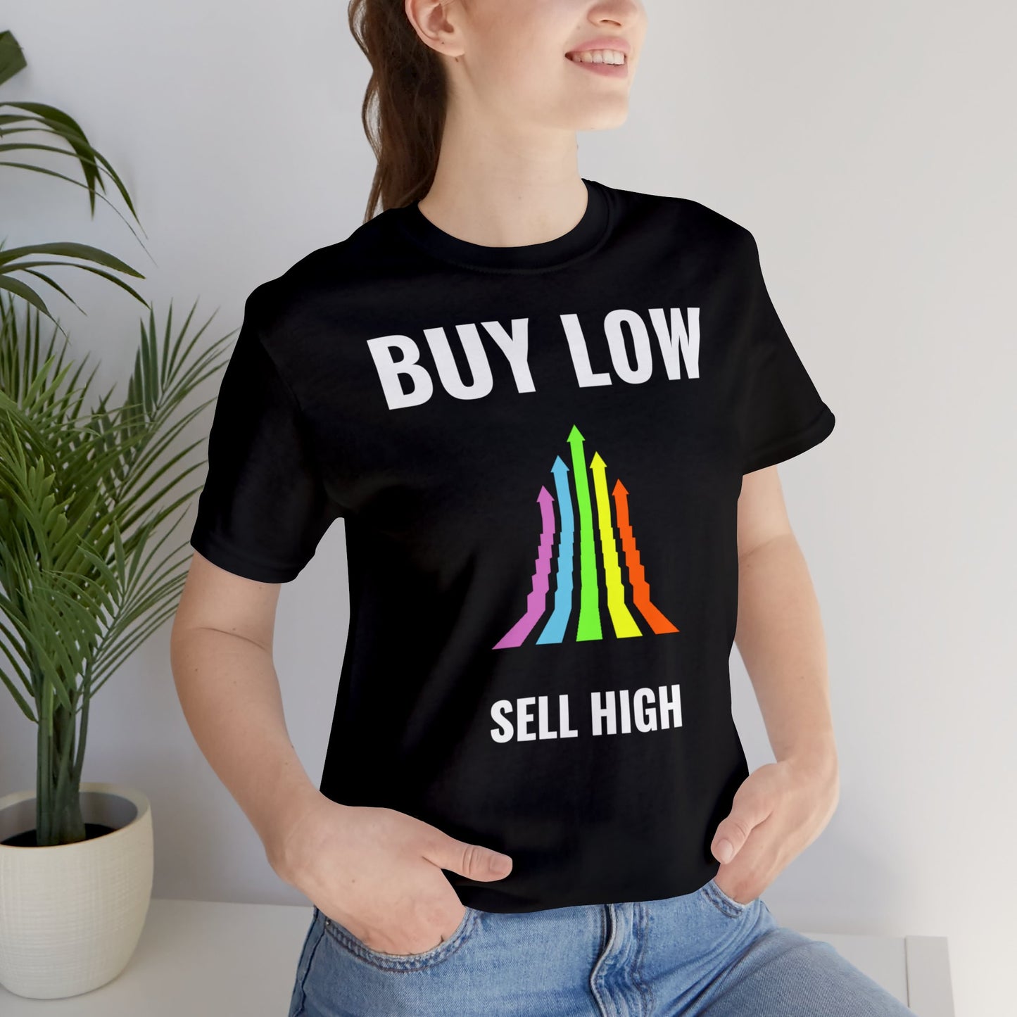Buy low sell high t-paita