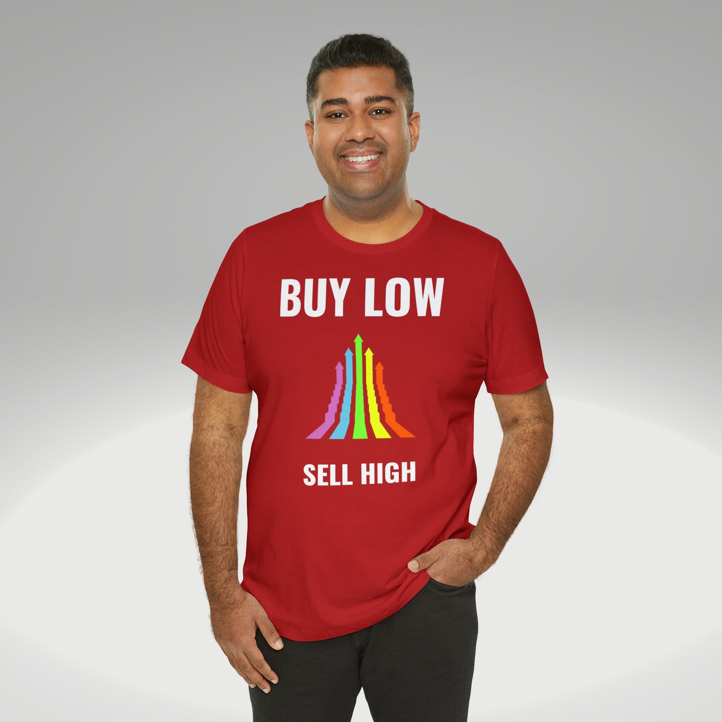 Buy low sell high t-paita