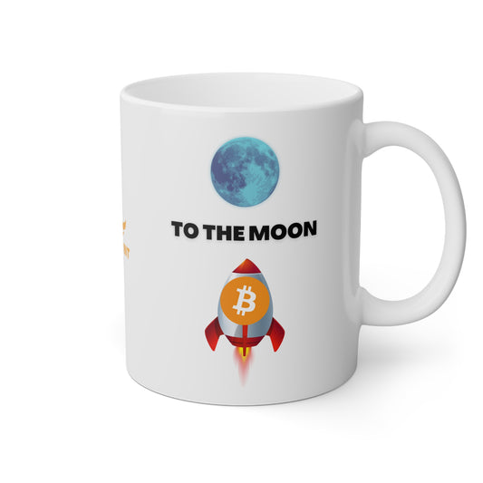Bitcoin to the moon Kahvimuki