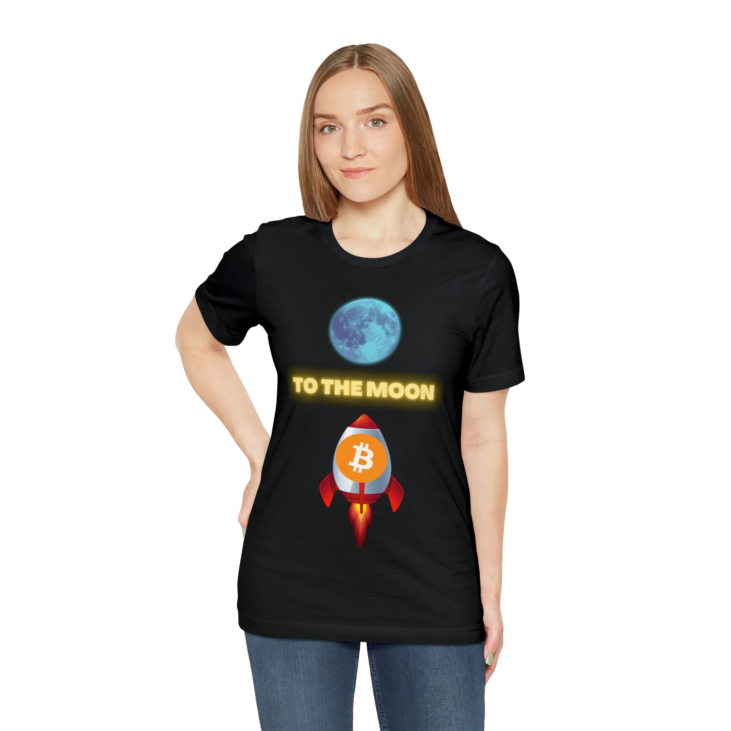 Bitcoin to the moon T-paita